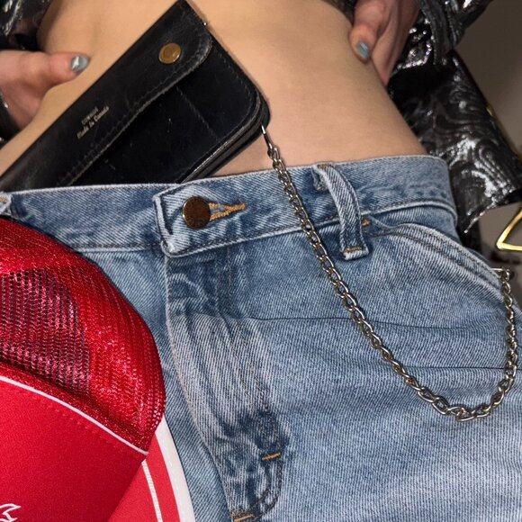 Vintage Black Genuine Leather Chain Wallet - Picture 2 of 7